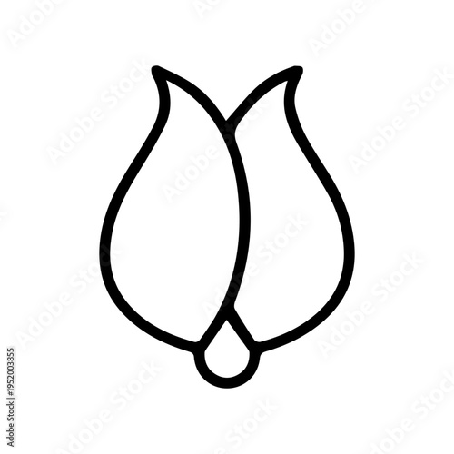 Flower Bud Outline Icon