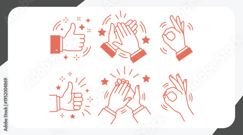 Vector simple linear illustration, hands and gestures, hand drawn illustration, poster, logo, print design template, business cooperation and teamwork concept