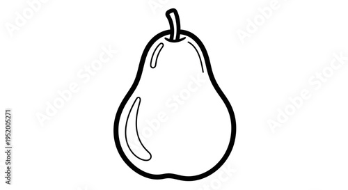 Simple Pear Outline Drawing