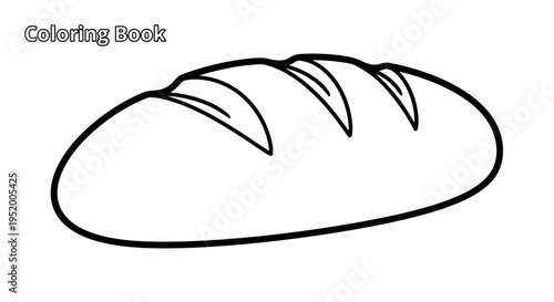 Coloring book page of a loaf of bread