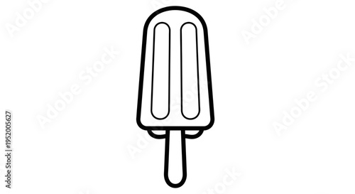Popsicle outline icon, simple frozen dessert vector illustration