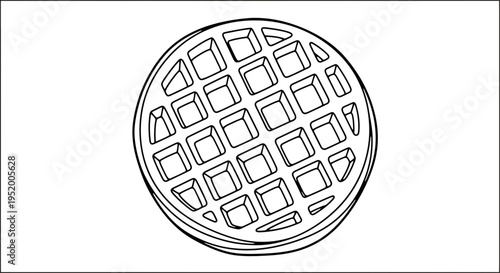 Round Waffle Icon Outline