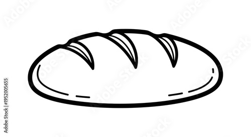 Simple line art drawing of a loaf of bread
