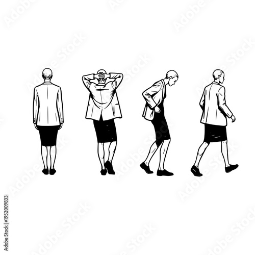 Businessman poses vector illustration, flat design