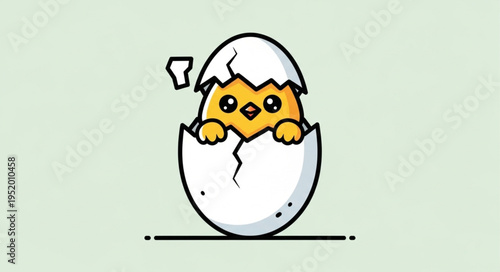 Adorable Chick Hatching from Egg - A Symbol of New Beginnings.