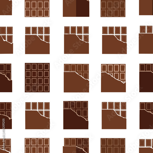 Assortment of brown chocolate bars in various states of completeness