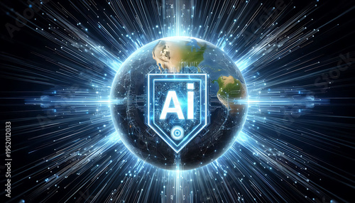 Artificial Intelligence Processor Core in Futuristic Digital Environment