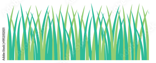 Stylized grass set featuring two tone green blades for seasonal and nature designs