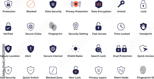 Security and privacy with locks shields keys and symbols