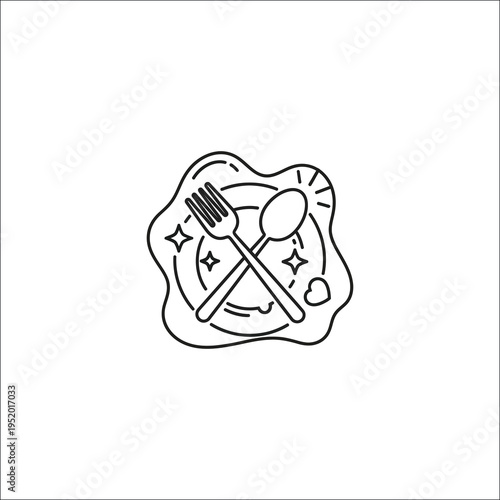 Empty plate Eat What You Want Day meme line icon isolated