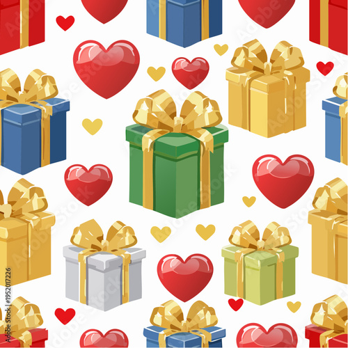 Festive Gift Boxes Seamless Wrapping Paper Pattern