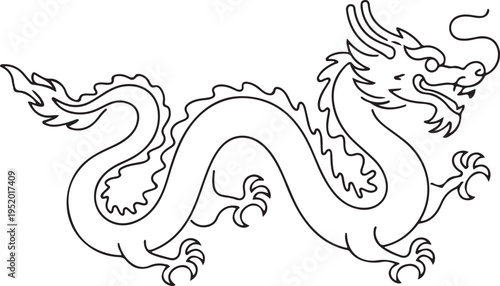 Canvastavla Chinese Dragon vector illustration suitable for Chinese New Year