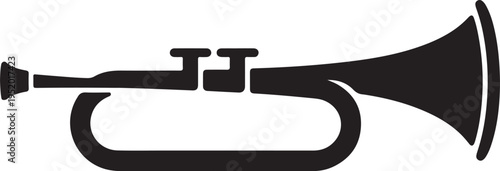 Vuvuzela Horn Musical Silhouette. one line art icon drawing vector