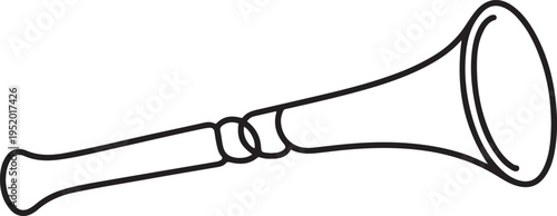 Vuvuzela Horn Musical Silhouette. one line art icon drawing vector