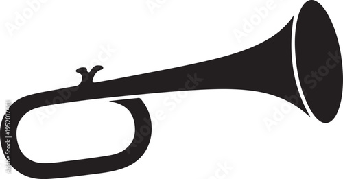 Vuvuzela Horn Musical Silhouette. one line art icon drawing vector