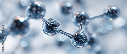 Close up view of futuristic molecular structure
