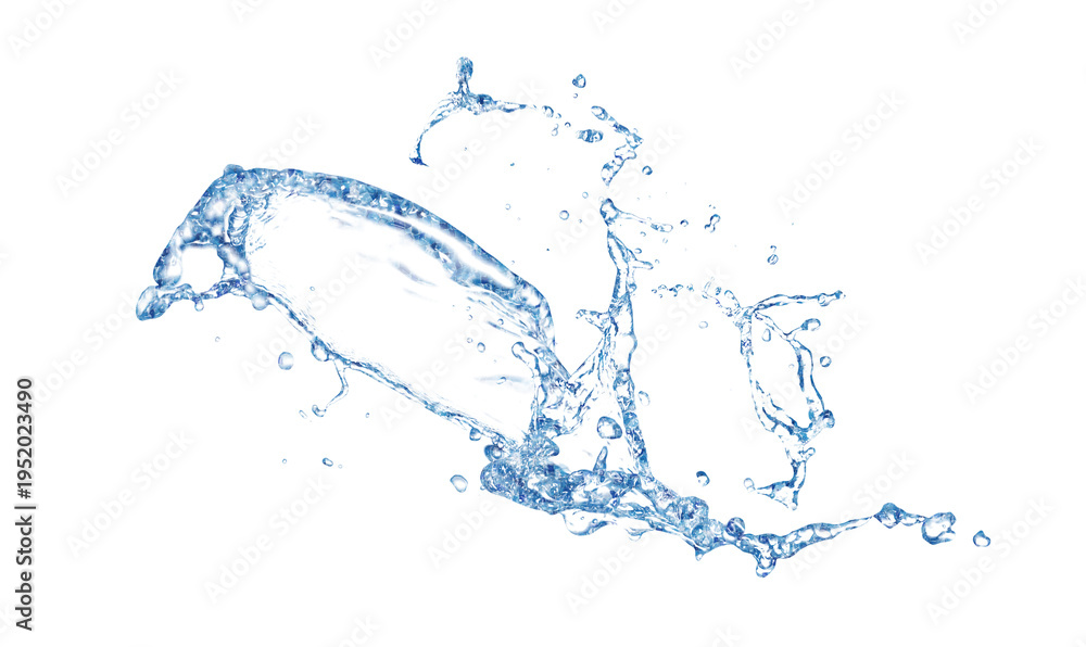 Obraz premium Water splash in air on white background