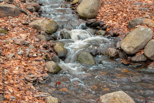 Картината върху платно small brook cascading over rocks in barrett park