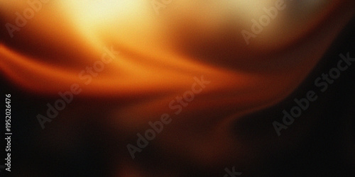 Tableau sur toile Vibrant Orange And Yellow Light Shining In The Dark Background With Smooth Waves