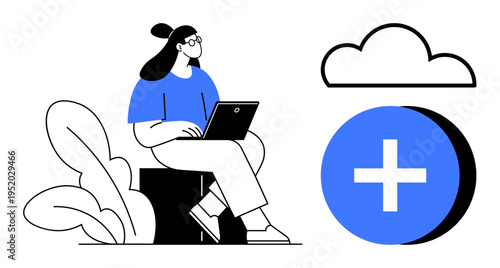 Cloud storage concept. Cloud storage for remote work and digital collaboration, emphasizing seamless file management. Cloud storage enhances accessibility and productivity. For tech, business