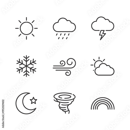 Collection of Weather Icons Representing Different Atmospheric Conditions 4.