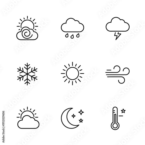 Collection of Weather Icons Representing Different Atmospheric Conditions 5.