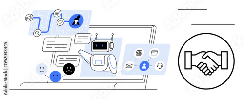 AI chatbot. AI chatbot demonstrating automated customer interaction, collaboration, and communication efficiency. AI chatbot enhancing business workflow and user experience. For tech solutions