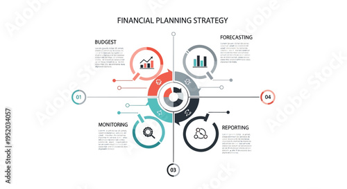 Set of 8 financial planning strategy icons vector