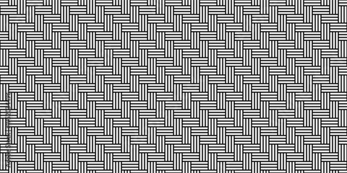 Seamless geometric pattern with black and white traditional bamboo weave style