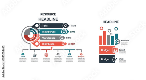 Set of 2 business infographic templates vector
