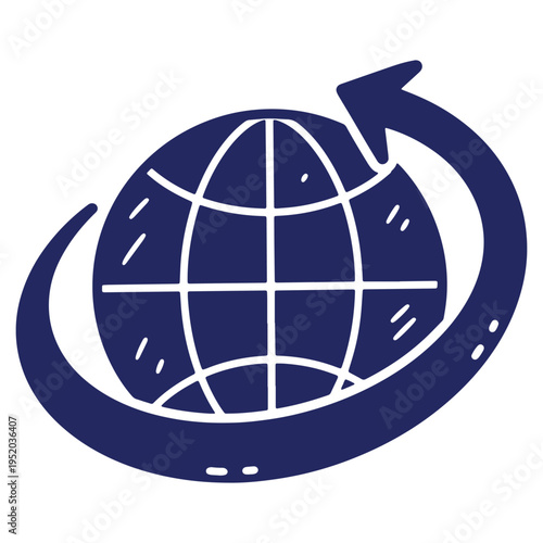 Global Business Communication Network with Arrow Representing Worldwide Connections and Growth in International Markets for Success