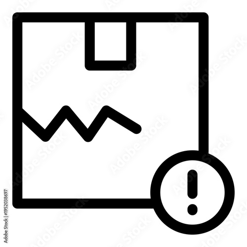 Damaged Package Icon. Vector Line Icon