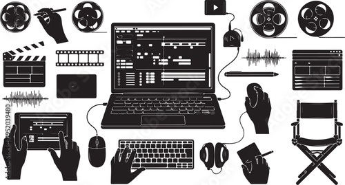 Film production equipment and tools for video editing process