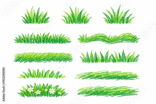 set of green grass vector