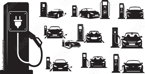 Electric vehicles charging at various stations and locations safely