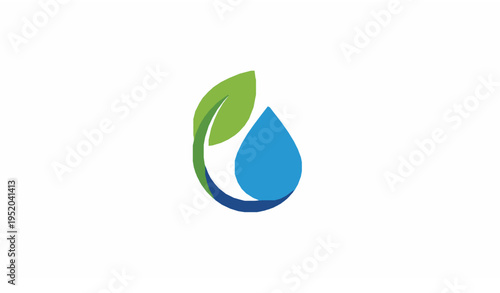Eco Solutions Logo Leaf Water Drop Vector Environmental Branding Design