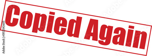 Red copied again stamp on with bold text