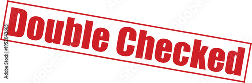 Red double checked stamp on with bold text
