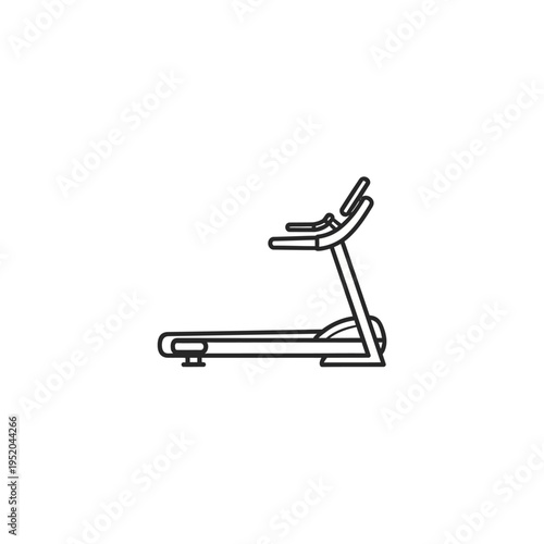 A simplified line art illustration of a modern treadmill, perfect for fitness and exercise content