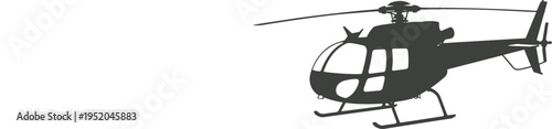 Helicopter Silhouette on White Background aircraft