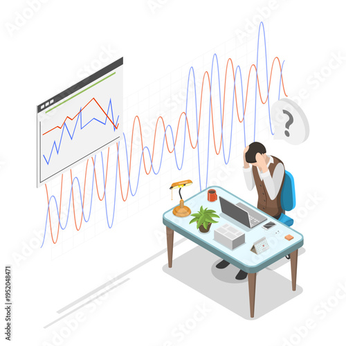 3D Isometric Flat Vector Illustration of Hedge Fund Investments, Venture Business. Item 3