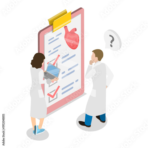 3D Isometric Flat Vector Illustration of Wellness and Healthcare, Medicine and Cardiology. Item 3