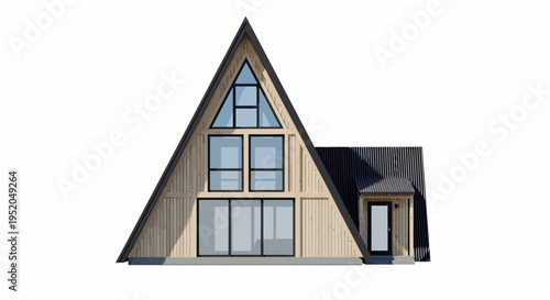 Modern A-Frame House Design with Large Windows and Wood Siding
