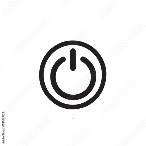 Power Button Icon Graphic Symbol Isolated on White Background