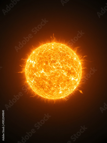 Big sun closeup Sun surface with plasma flames