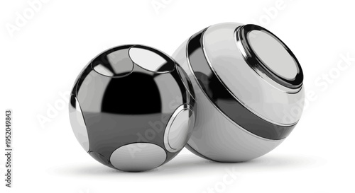 Black and white soccer ball isolated on white background sports equipment illustration