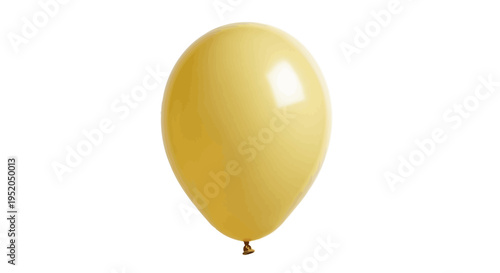 Yellow helium balloon isolated on white background for celebration and party decoration