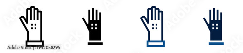 Iconos de guantes de protección. Guantes de seguridad. Protección personal y prevención de riesgos laborales. Ilustración vectorial