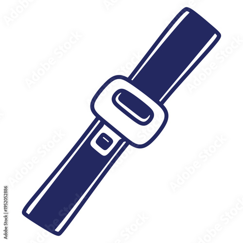 Illustration of a car seat belt with a simple buckle design for safety awareness and transportation topics