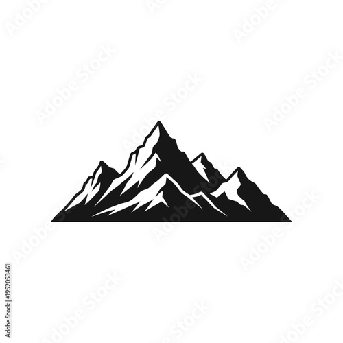 A Minimalist Illustration of Jagged Mountain Peaks, Symbolizing Adventure and the Great Outdoors